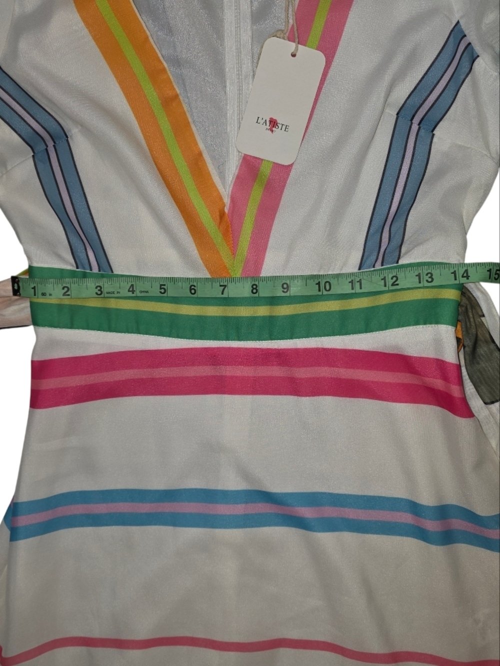 L'ATISTE White Dress with Pink Accent - Picture 8 of 12